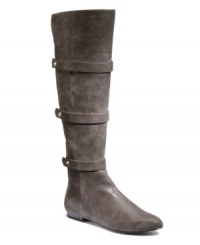 If you appreciate the structured style of military-inspired design, then you'll adore Isola's Adora boots! Crafted in leather with a tall, round-toe silhouette, they feature chic strap embellishments and studded detailing on the sides and in back. If you appreciate the structured style of military-inspired design, then you'll adore Isola's Adora boots! Crafted in leather with a tall, round-toe silhouette, they feature chic strap embellishments and studded detailing on the sides and in back.