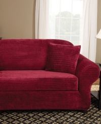 Sure Fit Stretch Royal Diamond 2-Piece Loveseat Slipcover, Blue Sure Fit Stretch Royal Diamond 2-Piece Loveseat Slipcover, Blue