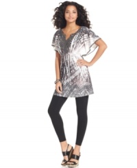 Style&co.'s top is decked out with details that make this look casual glam--crocheted trim at the neck and cuffs, stylish flutter sleeves and a sublimated print that pops! Style&co.'s top is decked out with details that make this look casual glam--crocheted trim at the neck and cuffs, stylish flutter sleeves and a sublimated print that pops!