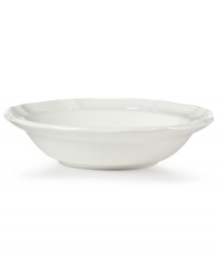 A gently scalloped edge in hardy stoneware gives the French Country fruit bowl an effortless grace that's ideal for every day. From Mikasa. A gently scalloped edge in hardy stoneware gives the French Country fruit bowl an effortless grace that's ideal for every day. From Mikasa.