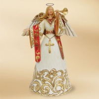 Jim Shore Heartwood Creek from Enesco Ivory and Gold Angel Figurine 10 IN Jim Shore Heartwood Creek from Enesco Ivory and Gold Angel Figurine 10 IN