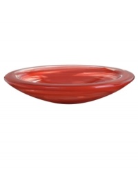 Punctuate modern decor with the eye-catching Atoll dish from Kosta Boda. Layers of red swirl and wrap luxe art glass in dreamy, understated grace. In a soft round shape to emphasize the free-form design. Designed by Anna Ehrner. Punctuate modern decor with the eye-catching Atoll dish from Kosta Boda. Layers of red swirl and wrap luxe art glass in dreamy, understated grace. In a soft round shape to emphasize the free-form design. Designed by Anna Ehrner.