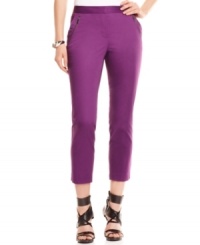 A fresh take on a neutral basic, this sleek stretch cotton capri pant from DKNYC makes a bold statement in a rich, colorful shade. Pair it with prints and your favorite sandals for effortlessly chic appeal. A fresh take on a neutral basic, this sleek stretch cotton capri pant from DKNYC makes a bold statement in a rich, colorful shade. Pair it with prints and your favorite sandals for effortlessly chic appeal.