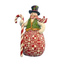 Jim Shore Heartwood Creek from Enesco Red and Green Snowman Figurine 9.25 IN Jim Shore Heartwood Creek from Enesco Red and Green Snowman Figurine 9.25 IN