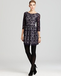 This vintage-inspired lace French Connection dress leads the fall trends we love in a ladylike silhouette that transcends the ages. This vintage-inspired lace French Connection dress leads the fall trends we love in a ladylike silhouette that transcends the ages.