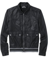 This jacket from DKNY Jeans is a summer style rockstar that adds some hip cred to your layered look. This jacket from DKNY Jeans is a summer style rockstar that adds some hip cred to your layered look.