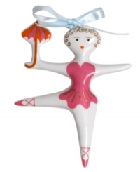 From the big top to the top of your tree, Jonathan Adler's tutu-clad acrobat will be the star attraction at every holiday in glossy pink and white porcelain. From the big top to the top of your tree, Jonathan Adler's tutu-clad acrobat will be the star attraction at every holiday in glossy pink and white porcelain.