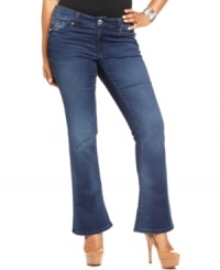 Sport the season's hottest tops with Seven7 Jeans' plus size slim-leg jeans. (Clearance)