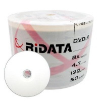 50 Ritek Ridata 8X DVD-R 4.7GB White Inkjet Hub Printable 50 Ritek Ridata 8X DVD-R 4.7GB White Inkjet Hub Printable