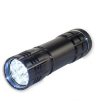 Super-Bright 9 LED Heavy-Duty Compact Aluminum Flashlight - Jet Black Super-Bright 9 LED Heavy-Duty Compact Aluminum Flashlight - Jet Black