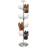 Household Essentials Four-Tier Revolving Shoe Tree, Satin Nickel Finish Household Essentials Four-Tier Revolving Shoe Tree, Satin Nickel Finish