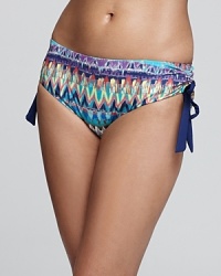 Colorful in a tribal-influenced print, this vibrant Ella Moss bikini bottom feels right at home at Coney Island to the Hamptons and everything in between. Colorful in a tribal-influenced print, this vibrant Ella Moss bikini bottom feels right at home at Coney Island to the Hamptons and everything in between.