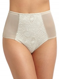 THE LOOKFeatures slimming Happy Technology for pain-free shapingElastic waistHi-cut bikini silhouetteSheer mesh backTHE MATERIAL80% nylon/20% elastaneOutside panel: 95% nylon/5% elastaneCARE & ORIGINMachine washImportedFIT RECOMMENDATION: Order one size down as this style runs large. THE LOOKFeatures slimming Happy Technology for pain-free shapingElastic waistHi-cut bikini silhouetteSheer mesh backTHE MATERIAL80% nylon/20% elastaneOutside panel: 95% nylon/5% elastaneCARE & ORIGINMachine washImportedFIT RECOMMENDATION: Order one size down as this style runs large.
