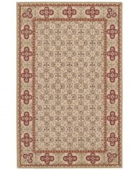Add texture to any space with this magnificent hand-woven area rug. In muted gold, with deep red accents, the Country Heritage rug makes every room more comfortable with a luxuriously soft all-wool construction. Add texture to any space with this magnificent hand-woven area rug. In muted gold, with deep red accents, the Country Heritage rug makes every room more comfortable with a luxuriously soft all-wool construction.