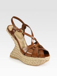 Burnished leather straps top a curved, sculpted espadrille wedge and platform. Hemp wedge, 6 (150mm)Hemp platform, 2 (50mm)Compares to a 4 heel (100mm)Leather upperLeather liningRubber solePadded insoleImportedOUR FIT MODEL RECOMMENDS ordering one half size up as this style runs small. Burnished leather straps top a curved, sculpted espadrille wedge and platform. Hemp wedge, 6 (150mm)Hemp platform, 2 (50mm)Compares to a 4 heel (100mm)Leather upperLeather liningRubber solePadded insoleImportedOUR FIT MODEL RECOMMENDS ordering one half size up as this style runs small.