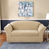 Sure Fit Stretch Squares 2-Piece Sofa Slipcover, Linen Sure Fit Stretch Squares 2-Piece Sofa Slipcover, Linen