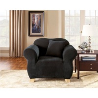 Sure Fit Stretch Pique Knit Slipcover Chair, Black Sure Fit Stretch Pique Knit Slipcover Chair, Black