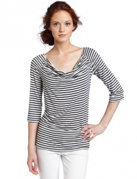 Calvin Klein Jeans Women's Petite 3/4 Sleeve Cowl Neck Knit Top Calvin Klein Jeans Women's Petite 3/4 Sleeve Cowl Neck Knit Top