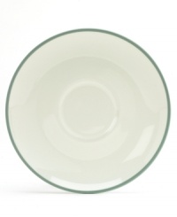 Mix and match these splashes of color for a tabletop with endless possibility! The modern coupe shape and two-tone hues mean this sacuer will bring life to any décor. Select pieces in your favorite shades to create a customized dinnerware collection. Mix and match these splashes of color for a tabletop with endless possibility! The modern coupe shape and two-tone hues mean this sacuer will bring life to any décor. Select pieces in your favorite shades to create a customized dinnerware collection.