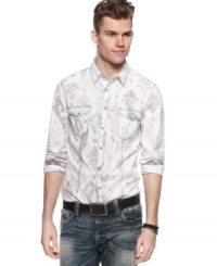 A western-inspired shirt from Vintage Red is a welcomed addition for your urban cowboy look. A western-inspired shirt from Vintage Red is a welcomed addition for your urban cowboy look.