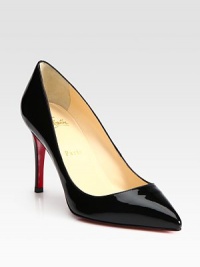 Simply chic, this shiny patent leather design has soft, curving contours. Self-covered heel, 3½ (85 mm) Point toe Leather lining Signature red leather sole Made in ItalyOUR FIT MODEL RECOMMENDS ordering one half size up as this style runs small. Simply chic, this shiny patent leather design has soft, curving contours. Self-covered heel, 3½ (85 mm) Point toe Leather lining Signature red leather sole Made in ItalyOUR FIT MODEL RECOMMENDS ordering one half size up as this style runs small.