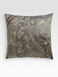 An effortlessly elegant piece rendered in shimmering paisley jacquard with velvet ribbon accents.Zip closure24 square45% acetate/29% polyester/26% cottonPolyfillDry cleanMade in Italy An effortlessly elegant piece rendered in shimmering paisley jacquard with velvet ribbon accents.Zip closure24 square45% acetate/29% polyester/26% cottonPolyfillDry cleanMade in Italy