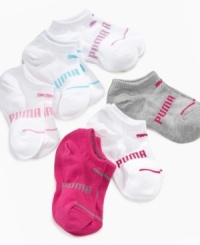 Toes stay stylish and comfy in these low-cut Puma socks in classic colors. Toes stay stylish and comfy in these low-cut Puma socks in classic colors.