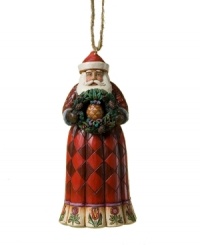 Jim Shore, the designer known for his folk art-inspired home décor, presents a unique interpretation of Santa Claus that inspires nostalgia for bygone holiday traditions. Jim Shore, the designer known for his folk art-inspired home décor, presents a unique interpretation of Santa Claus that inspires nostalgia for bygone holiday traditions.