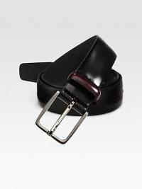 A sleek, finishing touch to any ensemble, this dress belt is crafted from brushed Italian leather with an intensified sheen and an ombre finish.LeatherAbout 1¼ wideMade in Italy A sleek, finishing touch to any ensemble, this dress belt is crafted from brushed Italian leather with an intensified sheen and an ombre finish.LeatherAbout 1¼ wideMade in Italy