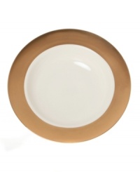Strike gold. A wide band of brilliant gold contrasts white bone china in Cru's Monaco serving bowl for magnificent fine dining. Strike gold. A wide band of brilliant gold contrasts white bone china in Cru's Monaco serving bowl for magnificent fine dining.