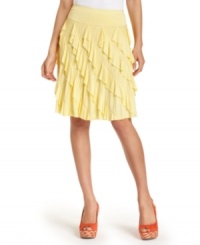 Show off some leg (and your favorite wedges!) with INC's skirt, featuring a fabulous fit and pretty cascading ruffles. Show off some leg (and your favorite wedges!) with INC's skirt, featuring a fabulous fit and pretty cascading ruffles.