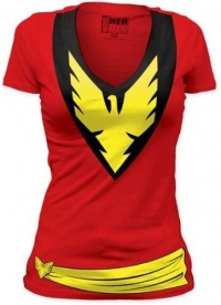 Marvel Tees Phoenix Dark Phoenix Juniors Deep V Tunic Tee Marvel Tees Phoenix Dark Phoenix Juniors Deep V Tunic Tee