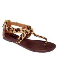 You can never go wrong with a leopard print. Material Girl's Ruby flat thong sandals add some fun to your footwear. You can never go wrong with a leopard print. Material Girl's Ruby flat thong sandals add some fun to your footwear.