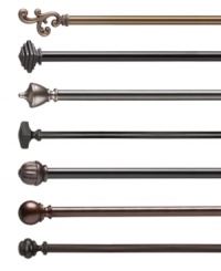 Give hard-to-fit windows a new look of elegance with extra-long rods and exquisite finials that fit your space to a tee. Choose from seven distinctive finial shapes and refined finishes. (Clearance) Give hard-to-fit windows a new look of elegance with extra-long rods and exquisite finials that fit your space to a tee. Choose from seven distinctive finial shapes and refined finishes. (Clearance)