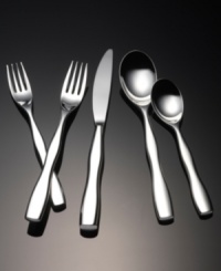 Soft waves create a handle in motion and five elegant sculptures for your place settings. In polished stainless steel, Yamazaki's Audrey flatware is radiant, smooth and absolutely ravishing for any meal at the modern table. Soft waves create a handle in motion and five elegant sculptures for your place settings. In polished stainless steel, Yamazaki's Audrey flatware is radiant, smooth and absolutely ravishing for any meal at the modern table.