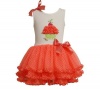 Bonnie Jean Baby Girls Cupcake Birthday Mesh Tutu Spring Summer Dress , Orange , 18 Months