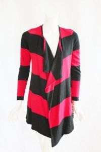 INC International Concepts Womens Red Black Nostalgia Drape Sweater S INC International Concepts Womens Red Black Nostalgia Drape Sweater S