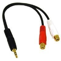 Cables To Go - 03179 - 3.5mm Stereo Male To 2 RCA Female Y-Cable (Black) Cables To Go - 03179 - 3.5mm Stereo Male To 2 RCA Female Y-Cable (Black)