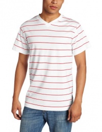 Southpole Men's Basic Printed Striped V-Neck Tee