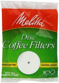 Melitta Coffee Filters for Percolators, White (3.5-Inch Discs), 100-Count Filters (Pack of 24) Melitta Coffee Filters for Percolators, White (3.5-Inch Discs), 100-Count Filters (Pack of 24)