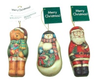 RUSS CandyBears Food-Grade Christmas Ornament Tin Set Of 6 - Santa, Snowman, Teddy RUSS CandyBears Food-Grade Christmas Ornament Tin Set Of 6 - Santa, Snowman, Teddy