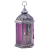 Gifts & Decor Antique Pewter Finish Enchanted Amethyst Candle Lantern