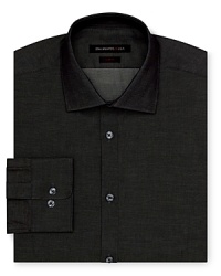 Show some character with this handsome button-down rendered in cotton chambray for a unique take on everyday dress shirting. Show some character with this handsome button-down rendered in cotton chambray for a unique take on everyday dress shirting.