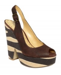 Mesmerizing designs at the trendy wedge and platform create a must-have sandal for retro dresses. The Trippy sandal by Nine West also showcases a modern slingback and flirty peep-toe for non-stop style.