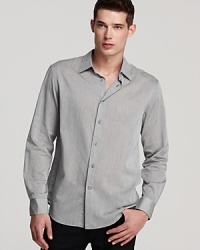 Every guy has a favorite shirt, and this cool, crisp cotton button-down from John Varvatos Star USA fits the bill. So soft and comfortable, with back darts for a tailored slim fit, you'll wear it even on the weekend. Every guy has a favorite shirt, and this cool, crisp cotton button-down from John Varvatos Star USA fits the bill. So soft and comfortable, with back darts for a tailored slim fit, you'll wear it even on the weekend.