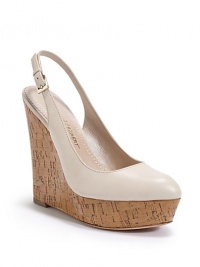 THE LOOKAlmond toeLeather upperAdjustable slingback strapPadded insoleCork wedge, 5 (125mm)Cork platform, 1 (25mm)Compares to a 4 heel (100mm)THE MATERIALLeather upperLeather lining and soleORIGINImported THE LOOKAlmond toeLeather upperAdjustable slingback strapPadded insoleCork wedge, 5 (125mm)Cork platform, 1 (25mm)Compares to a 4 heel (100mm)THE MATERIALLeather upperLeather lining and soleORIGINImported