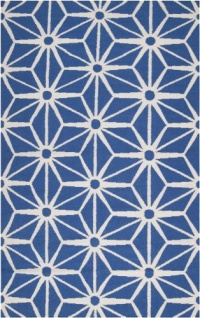 Surya Fallon Jill Rosenwald Geometric Flatweave Area Rug, 5-Feet by 8-Feet, Ultramarine/White Surya Fallon Jill Rosenwald Geometric Flatweave Area Rug, 5-Feet by 8-Feet, Ultramarine/White
