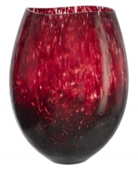 Embrace the exotic side of Kosta Boda with this large Dino vase. Heavy art glass in a fluid, organic shape and rich shades of burgundy punctuates decor with mesmerizing beauty. A glossy, textured finish makes every inch unique. Embrace the exotic side of Kosta Boda with this large Dino vase. Heavy art glass in a fluid, organic shape and rich shades of burgundy punctuates decor with mesmerizing beauty. A glossy, textured finish makes every inch unique.