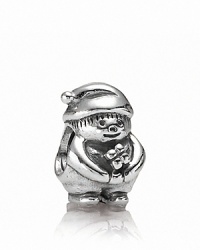 PANDORA's sterling silver gnome charm holds a bouquet of fresh wildflowers in his hands. PANDORA's sterling silver gnome charm holds a bouquet of fresh wildflowers in his hands.