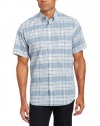 Nautica Men's Short Sleeve Slub Poplin Plaid Woven